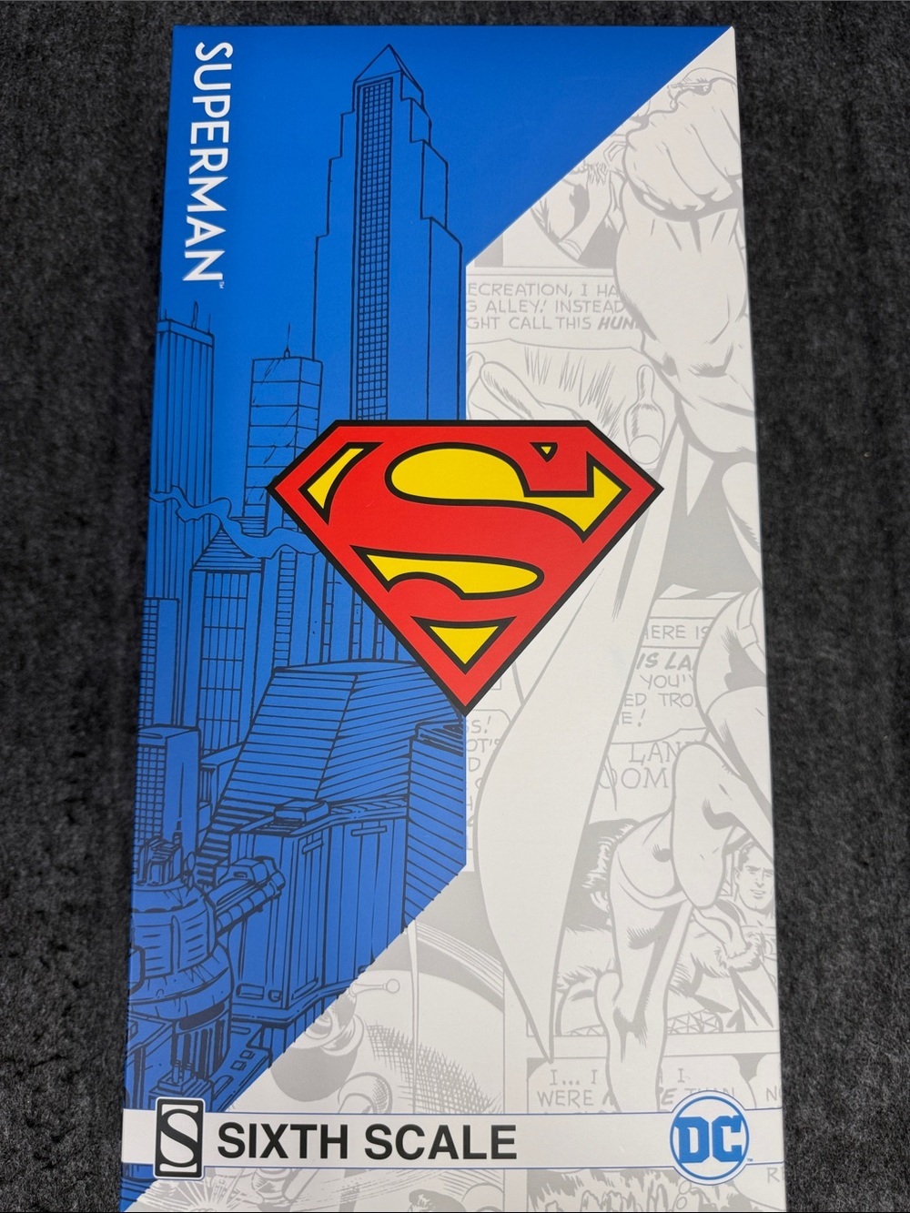DC Superman Figure Sixth Scale Box - Blue, Red, Yellow, Gray